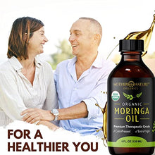 Load image into Gallery viewer, Moringa Oil - Organic USDA Certified, 100% Pure, Cold Pressed &amp; Unrefined Vegan Oil - Natural Moisturizer for Skin, Face, Body &amp; Hair - Great For Fine Lines, Wrinkles - by Mother Nature Organics (4 Ounce)
