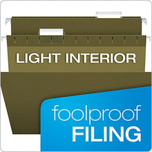 Load image into Gallery viewer, Pendaflex Hanging File Folders, Letter Size, Standard Green, 1/5-Cut Adjustable Tabs, 25 Per Box (81602), Standard Green - 1/5 Tabs
