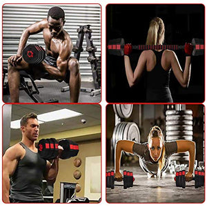 SOSUSHOE Weights Dumbbells Set Adjustable to 44Lbs, Free Weight Set for Men and Women Home Weight Set Fitness Barbell Set with Connecting Rod Gym Workout Exercise Training