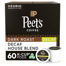 Load image into Gallery viewer, Peet's Coffee, Dark Roast Decaffeinated Coffee K-Cup Pods for Keurig Brewers - Decaf House Blend 60 Count (6 Boxes of 60 K-Cup Pods)
