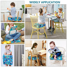 Load image into Gallery viewer, Toddler Booster Seat for Dining Table,4 Inches Washable Double Safer Straps Non-Slip Bottom Booster Seat for Kids, Portable Travel High Density Sponge Detachable Increasing Cushion for Child
