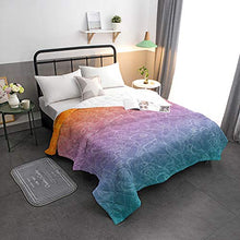 Load image into Gallery viewer, Soft Quilted Comforter Gradual Colorful Flower All Season Duvet Insert Alternative Quilts Purple Orange Lace Lightweight Blanket Coverlet for Couch Hotel Bedroom Living Room - Full,82x85 inch
