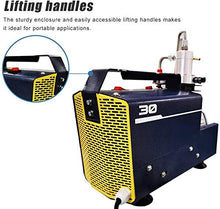 Load image into Gallery viewer, HPDAVV Protable PCP Air Compressor 4500Psi/30Mpa/300BAR - 1.5KW/110V/60Hz - Auto Stop - Pressure Customized - Paintball &amp; SCUBA HPA Tank Filling Pump
