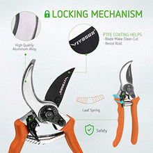 Load image into Gallery viewer, VIVOSUN Garden Hand Pruner Shear with Curved Blade and 8 Inch Bypass Pruning Shear, Orange
