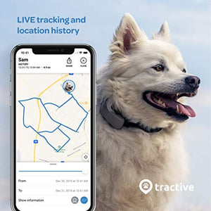 Tractive Waterproof GPS Dog Tracker - Location & Activity, Unlimited Range & Works with Any Collar (Beige - Newest Model)