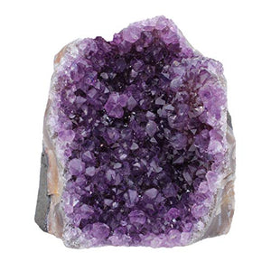 Dancing Bear Amethyst Cluster Cut Base (up to ½ lb), Celestite, Selenite Tower (3" Tall), Healing Crystal (3 Pc Set) Premium Grade A, Bohemian Home Décor, Natural Good Vibes, Metaphysical Info Cards