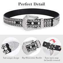 Load image into Gallery viewer, Rhinestone Belt for Women SUOSDEY Western Cowgirl Bling Studded Leather Belt for Jeans Pants,golden,M

