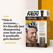 Load image into Gallery viewer, Just For Men Control GX Grey Reducing 2-in-1 Shampoo and Conditioner, Gradual Hair Color for Stronger and Healthier Hair, 4 Fl Oz - Pack of 1 (Packaging May Vary)
