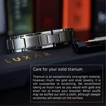 Load image into Gallery viewer, LUXAR® Men's Titanium Link Bracelet | Solid Titanium Adjustable Bracelet Designed for Men | Explore The World of Luxar [Brushed Titanium]
