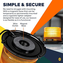 Load image into Gallery viewer, AURA 5" 12W WHITE LED Strobe Warning Beacon Light [SAE Class 1] [38 Flash Modes] [Magnet/permanent] [Low Dome] [Rooftop Mount] Flashing Emergency Beacon Light for Trucks Vehicle Cars
