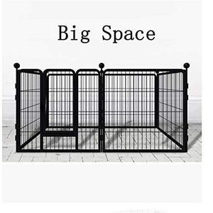 N/D Pet Fence for Medium and Large Dogs — 6 pet cage Plates, pet Fence, Square Pole, Foldable pet Fence, Gauge Ring, Training Ring, pet Supplies for Indoor/Outdoor kennels