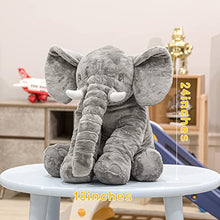 Load image into Gallery viewer, Stuffed Elephant Plush Animal Toy 24 INCH+ 9.8 INCH(2PC)
