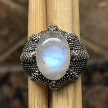 Load image into Gallery viewer, Natural Rainbow Moonstone 925 Solid Sterling Silver Men's Ring Size 7
