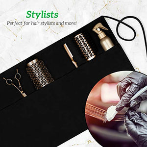 3 Pack Server Aprons with 3 Pockets - Waist Apron Waiter Waitress Apron Water Resistant Added Long Waist Strap Reinforced Seams Half Apron for Women