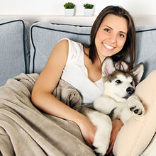 Load image into Gallery viewer, Waterproof Pet Blanket-50”x60” Soft Plush Throw Protects Couch, Chairs, Car, or Bed from Spills, Stains, or Pet Fur-Machine Washable by Petmaker (Tan)
