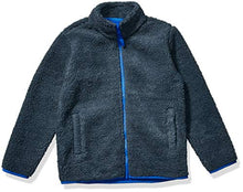 Load image into Gallery viewer, Amazon Essentials Kids Boys Polar Fleece Lined Sherpa Full-Zip Jackets, Dark Grey, Small
