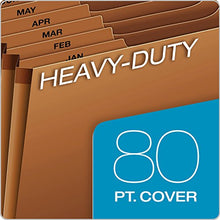 Load image into Gallery viewer, Globe-Weis PFXR217MHD /Pendaflex Heavy-Duty Expanding File, Open Top, 12 Pockets, Monthly Index, Letter Size, Brown (R217MHD)
