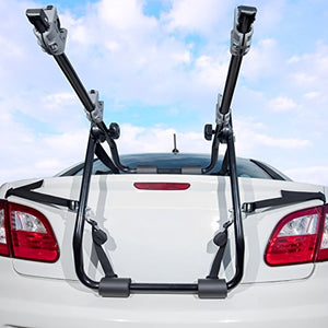 OxGord 2-Bike Rack Trunk Mount - Deluxe Bicycle Carrier for Most Sedans/Hatchbacks/Minivans and SUVs - Holds Two Cycles