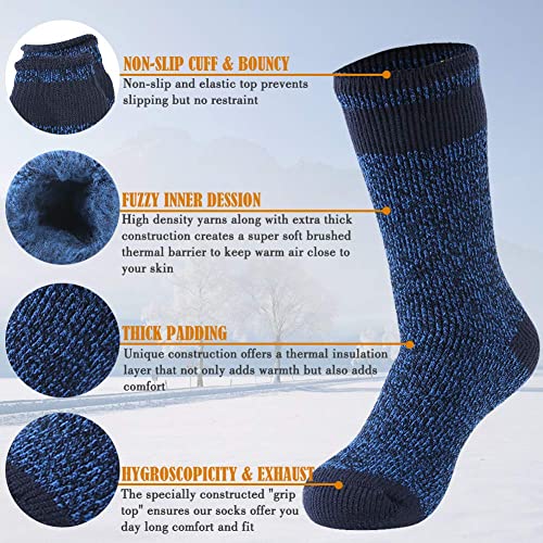 Load image into Gallery viewer, Hissox 2Pack Fleece Lined Thick Cold Weather Women Insulated Thermal Socks & Mens Womens Warm Fur Lined Thick Slipper Gripper Socks