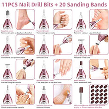 Load image into Gallery viewer, ISTON 36-piece Professional Manicure &amp; Pedicure Kit, Cordless Nail Drill Machine, 20000RPM,11Pcs Bits, 4 Speed, Electric Nail File Set, Nails Care Kits, Manicure Pedicure Tools, Storage Case
