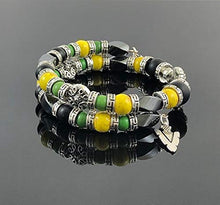 Load image into Gallery viewer, Men's Beaded Bangle Bracelet Jamaican Jewelry
