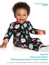 Load image into Gallery viewer, Simple Joys by Carter&#39;s Girls&#39; 3-Pack Loose Fit Flame Resistant Fleece Footed Pajamas, Elephant/Lamb/Monster, 18 Months
