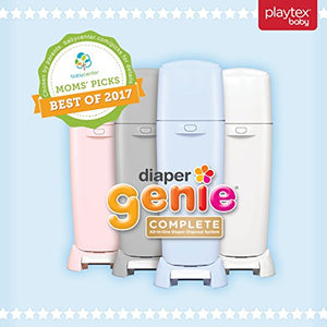 Playtex Diaper Genie Complete Pail with Built-In Odor Controlling Antimicrobial, Includes Pail & 1 Refill, White