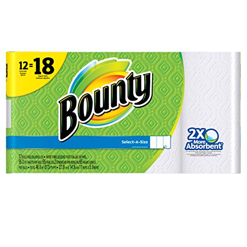 Bounty Select-A-Size Paper Towels, White, Giant Roll - 12 pk