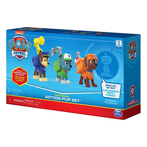 Paw Patrol, Action Pack Pups Chase, Rocky and Zuma 3-Pack of Collectible Figures with Sounds and Phrases