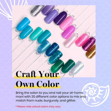 Load image into Gallery viewer, Beetles Gel Nail Polish Kit, Mermaid 20 Colors Soak Off Gel Polish Starter Kit with 1 Base Coat 1 Glossy &amp; 1 Matte Top Coat 3 Nail Brushes 6 Colors Glitter 1 Mermaid Nail Stickers Holiday Gifts Set
