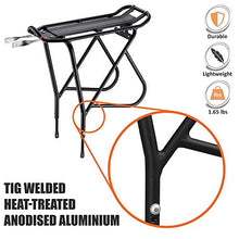 Load image into Gallery viewer, Ibera Bike Rack – Bicycle Touring Carrier with Fender Board, Frame-Mounted for Heavier Top &amp; Side Loads, Height Adjustable for 26&quot;-29&quot; Frames
