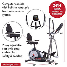 Load image into Gallery viewer, Body Champ 3-in-1 Home Gym, Upright Exercise Bike, Elliptical Machine &amp; Recumbent Bike, Trio Trainer Exercise Machine Plus Two Upper Body Options, Silver, BRT7989
