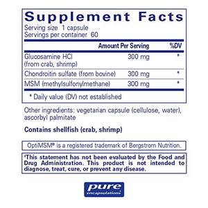 Pure Encapsulations - Glucosamine + Chondroitin with MSM - Healthy Cartilage Strength and Resilience - 60 Capsules