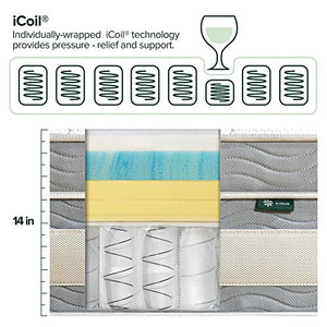 ZINUS 14 Inch Green Tea Cooling Swirl Memory Foam Hybrid Mattress / Pocket Innersprings for Motion Isolation / Edge Support, Queen