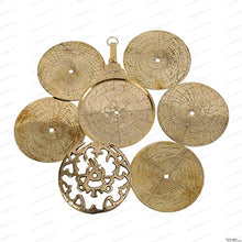 Load image into Gallery viewer, US HANDICRAFTS 10.5" Hanging Brass Arabic Astrolabe Globe Maritime Navigational Astrological Calendar Replica with Handwork.
