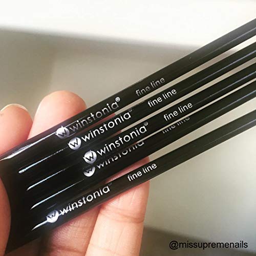 Load image into Gallery viewer, Winstonia 5 pcs Nail Art Brushes Set Liner Striping Brush for Strokes, Details Painting, Blending, Elongated Lines - FINE LINE