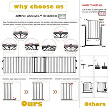 Load image into Gallery viewer, Bonnlo 122-Inch Wide Configurable Baby Gate Fireplace Safety Fence/Guard Adjustable 5-Panel Metal Play Yard for Toddler/Pet/Dog Christmas Tree Fence, Includes 4 Pack of Wall Mounts, Black
