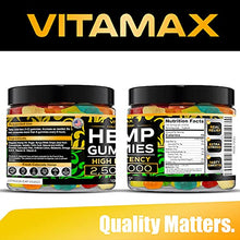 Load image into Gallery viewer, Vitamax Hemp Gummies - Great for Peace &amp; Relaxation - 2,500,000 - Natural Fruit Flavors Tasty Relief – Made in USA – Relaxing Gummies – 100ct
