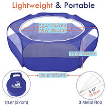 Load image into Gallery viewer, Pawaboo Small Animals Playpen, Waterproof Small Pet Cage Tent with Zippered Cover, Portable Outdoor Yard Fence with 3 Metal Rod for Kitten/Puppy/Guinea Pig/Rabbits/Hamster/Chinchillas, Indigo
