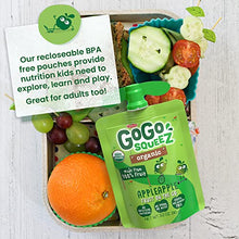 Load image into Gallery viewer, GoGo squeeZ Organic Fruit on the Go, Apple Apple, 3.2 oz. (12 Pouches) - Tasty Kids Applesauce Snacks Made from Organic Apples - Gluten Free Snacks For Kids - Nut &amp; Dairy Free - Vegan Snacks

