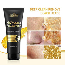 Load image into Gallery viewer, Blackhead Remover Mask, 24K Gold Peel Off Mask, Gold Facial Mask Anti-Aging, Deep Cleansing, Reduces Fine Lines＆ Wrinkles Great for All Skin, With Blackhead Remover Extractor Tools Kit &amp; Mask Brush
