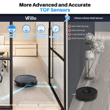 Load image into Gallery viewer, vrillo J050 Robot Vacuum and Mop Cleaner 2200Pa Strong Suction, APP&amp;Remote Control, Wi-Fi, Compatible with Alexa and Self-Charging, Ideal for Carpet, Hard Floors, Pet Hair Cleaning
