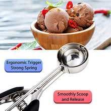 Load image into Gallery viewer, JUNADAEL J Cookie Scoop, Include #60/1 Tablespoon, #40/2 Tablespoon, #20/3 Tablespoon, Cookie Dough Scoop, Cookie Scoops for Baking set of 3, 18/8 Stainless Steel, Soft Grip
