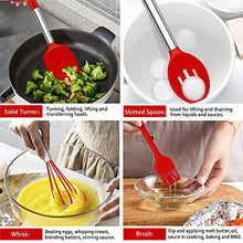 Load image into Gallery viewer, LIANYU 27 PCS Kitchen Utensils Set with Holder, Silicone Cooking Utensils Spatula Set with Stainless Steel Handle, Kitchen Cooking Gadgets Tools for Nonstick Cookware Set, Heat Resistant, Red
