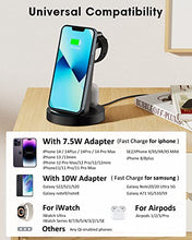 Load image into Gallery viewer, Wireless Charging Station, 3 in 1 Wireless Charger Compatible with iPhone 14/13/12/11/Pro/Max/SE/XS/XR/X/8 Plus/8, Fast Wireless Charging Stand Dock for Apple Watch Series &amp; Airpods(with Adapter)
