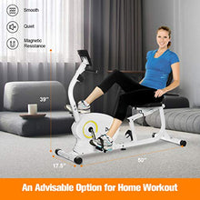 Load image into Gallery viewer, Recumbent Exercise Bike Stationary, Doufit EB-02 Indoor Magnetic Exercise Bicycle for Home Workout with 8 Resistance Levels and Adjustable Seat

