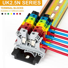 Load image into Gallery viewer, Erayco UK2.5N-GR DIN Rail Terminal Block, Screw Clamp, 600V 20A 24-12AWG, Pack of 100
