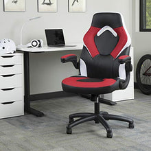 Load image into Gallery viewer, OFM ESS Collection Racing Style Bonded Leather Gaming Chair, in Red/White (ESS-3085-RED-WHT)
