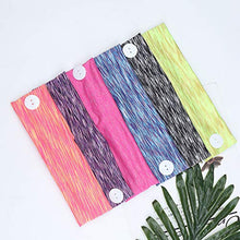 Load image into Gallery viewer, Finrezio 6 Pcs Button Headbands for Women Men Elastic Hair Bands Ear Protection Non Slip Polyester Head Wrap Adjustable for Nurses for Yoga Sports Running
