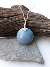 Load image into Gallery viewer, Natural Celestite/ Angelite sterling silver handmade pendant
